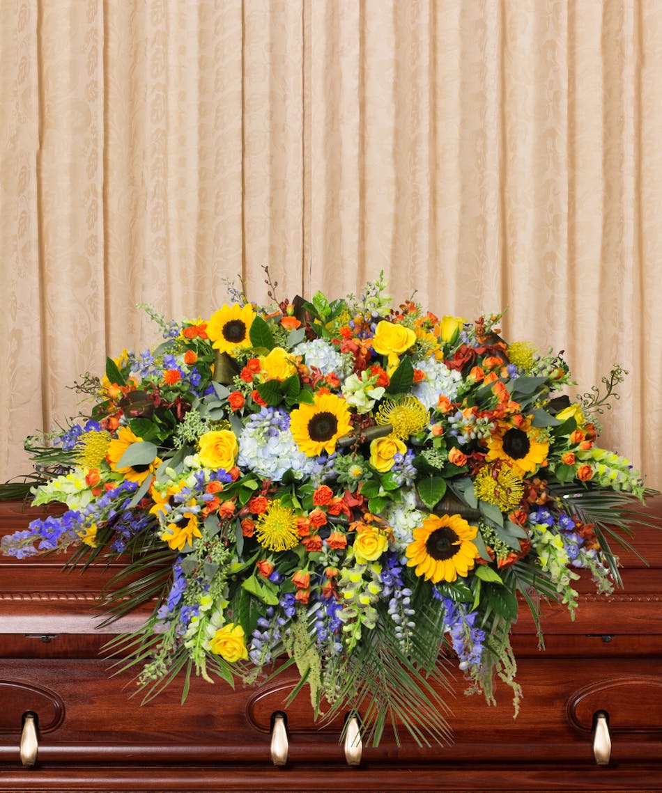 Colorful Casket Cover Curran Brothers Florist