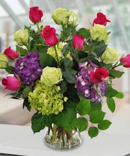 Roses & Hydrangea Vase