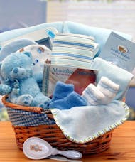 Simply The Baby Basics New Baby Gift Basket -Blue