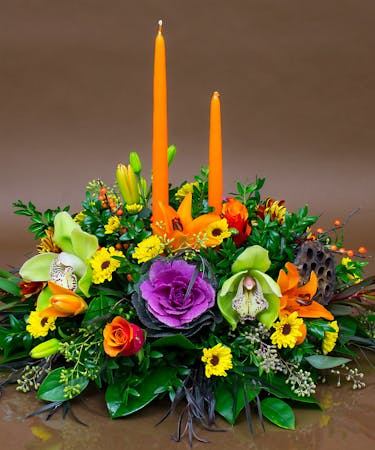 Doble Candle Centerpiece Same Day Delivery Danvers Ma Currans Flowers