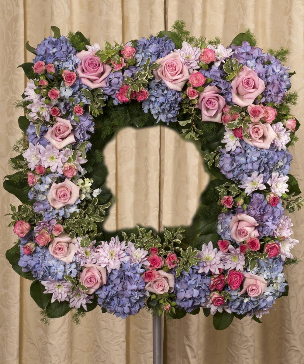 Soft Colored Square Wreath Currans Flowers