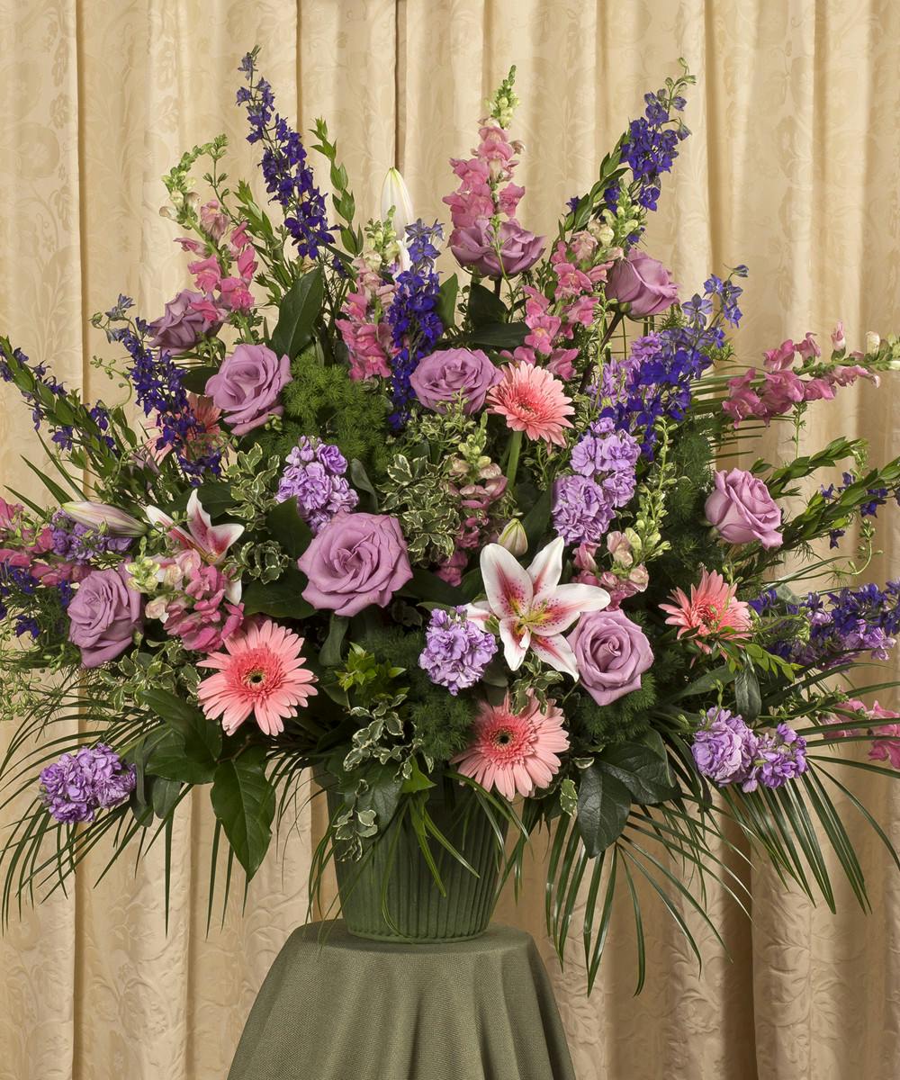 Soft Colored Funeral Basket - Currans Flowers