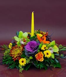 Single Candle Thanksgiving Centerpiece