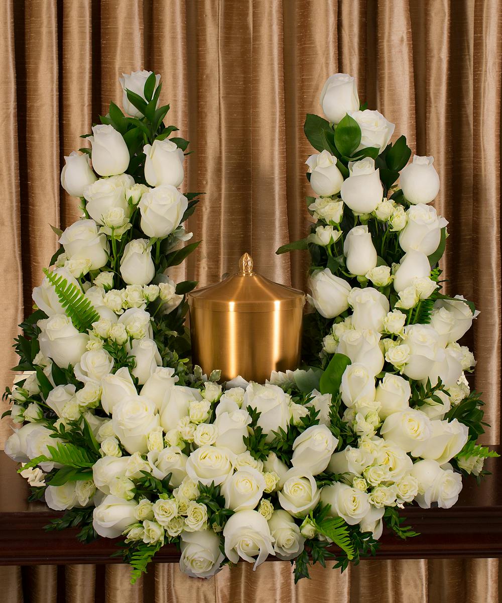 White Rose Memorial Display Sameday delivery Danvers (MA) Currans