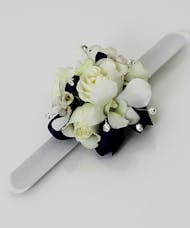 Wristlet on White Slap Bracelet - Flower Combo 1