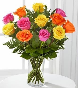 Colorful Rainbow Roses Sameday Rose Delivery Nationwide